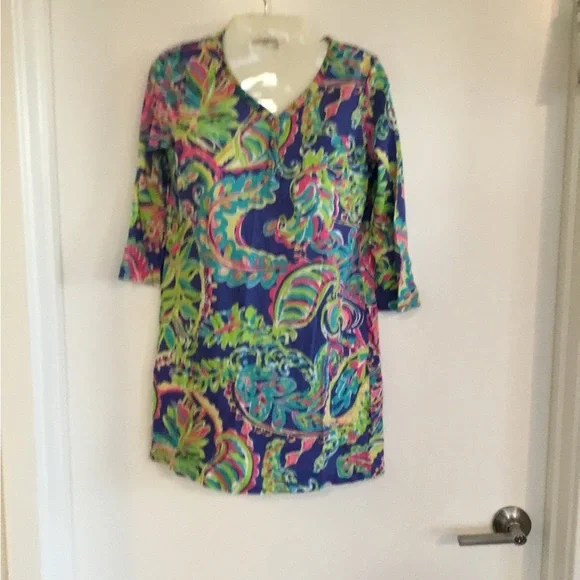 Lilly Pulitzer Blue and Green Mini Dress - Picture 4 of 9